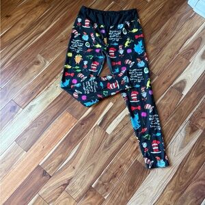 Dr. Seuss Black Printed Leggings